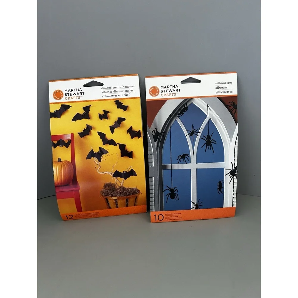 2012 Martha Stewart Halloween Crafts Black Bats & Spiders Silhouettes NOS